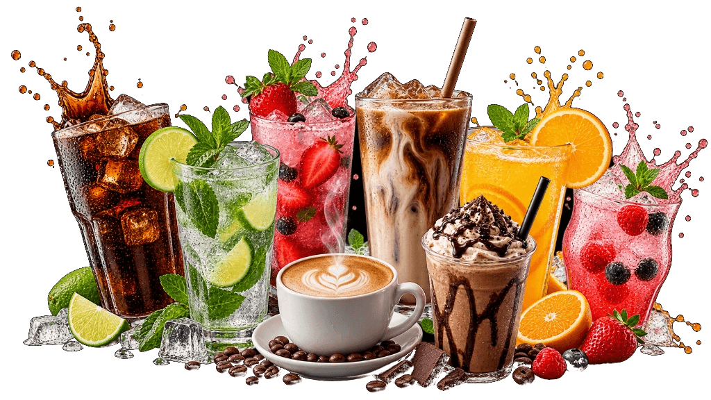 Refreshing house-brewed iced teas, coffees and mocktails at Tasty & Co
