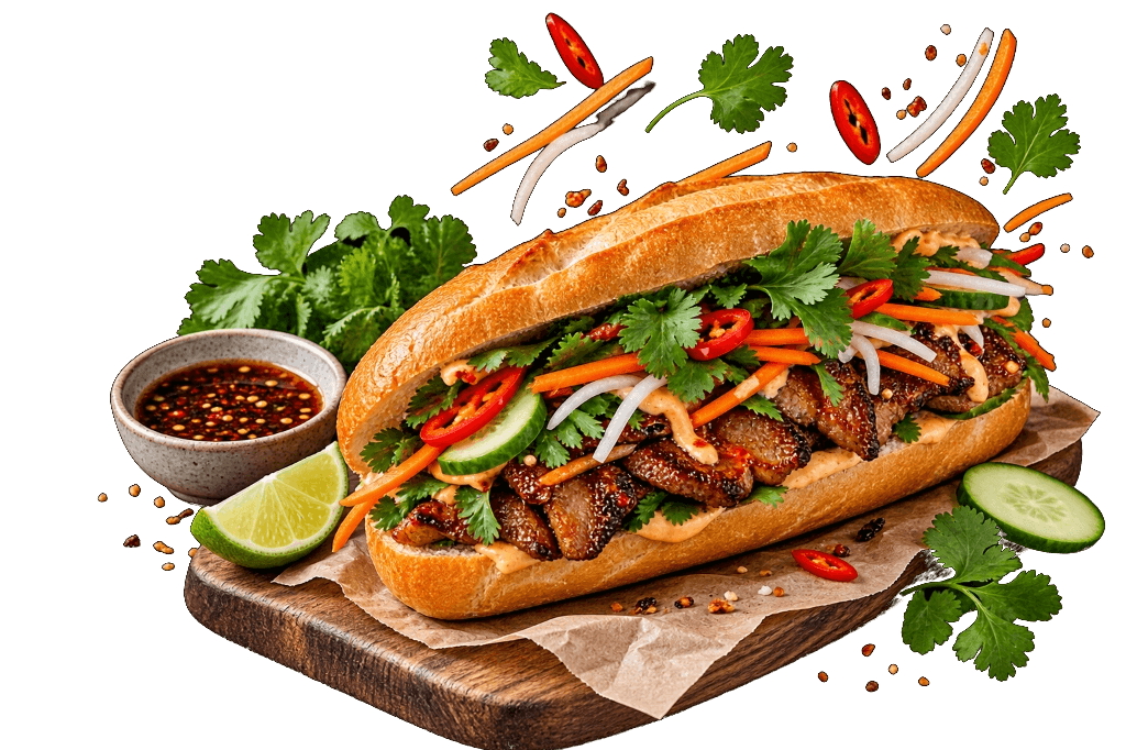 Crusty fresh artisan Banh Mi and takeaway at Tasty & Co